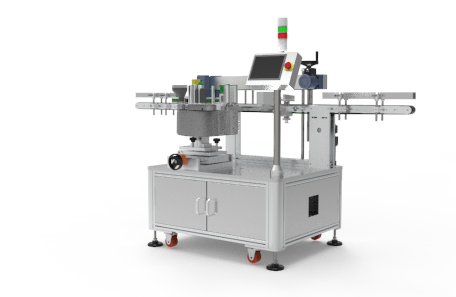 紙盒平面轉(zhuǎn)角不干膠貼標(biāo)機(jī)