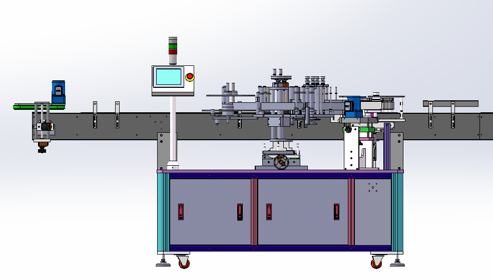 雙星輪圓瓶不干膠貼標機